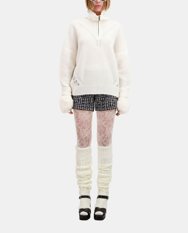 pull écru en laine mélangée