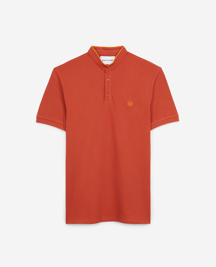 The Kooples HOMME ROOBOIS ORG / CLEMENTINE polo orange &agrave; finitions cl&eacute;mentine