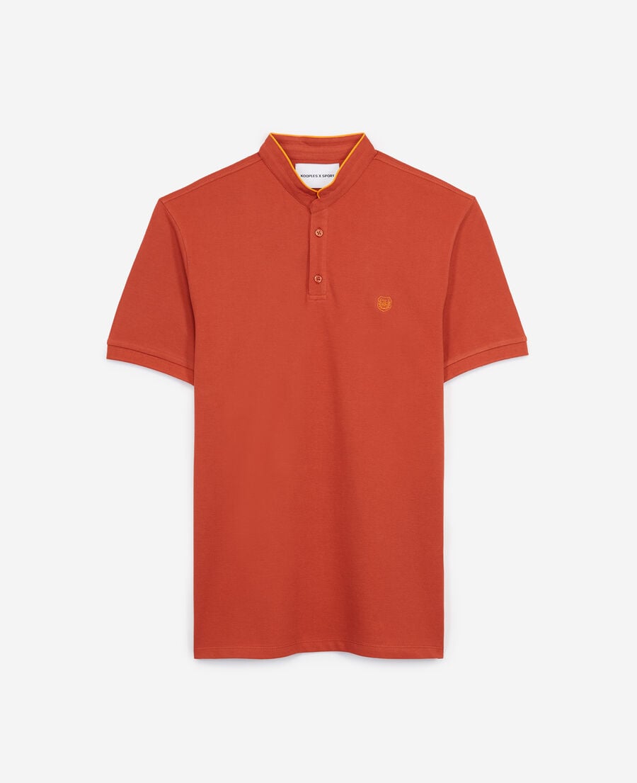 The Kooples HOMME ROOBOIS ORG / CLEMENTINE polo orange &agrave; finitions cl&eacute;mentine