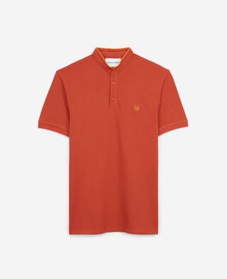 The Kooples HOMME ROOBOIS ORG / CLEMENTINE polo orange &agrave; finitions cl&eacute;mentine