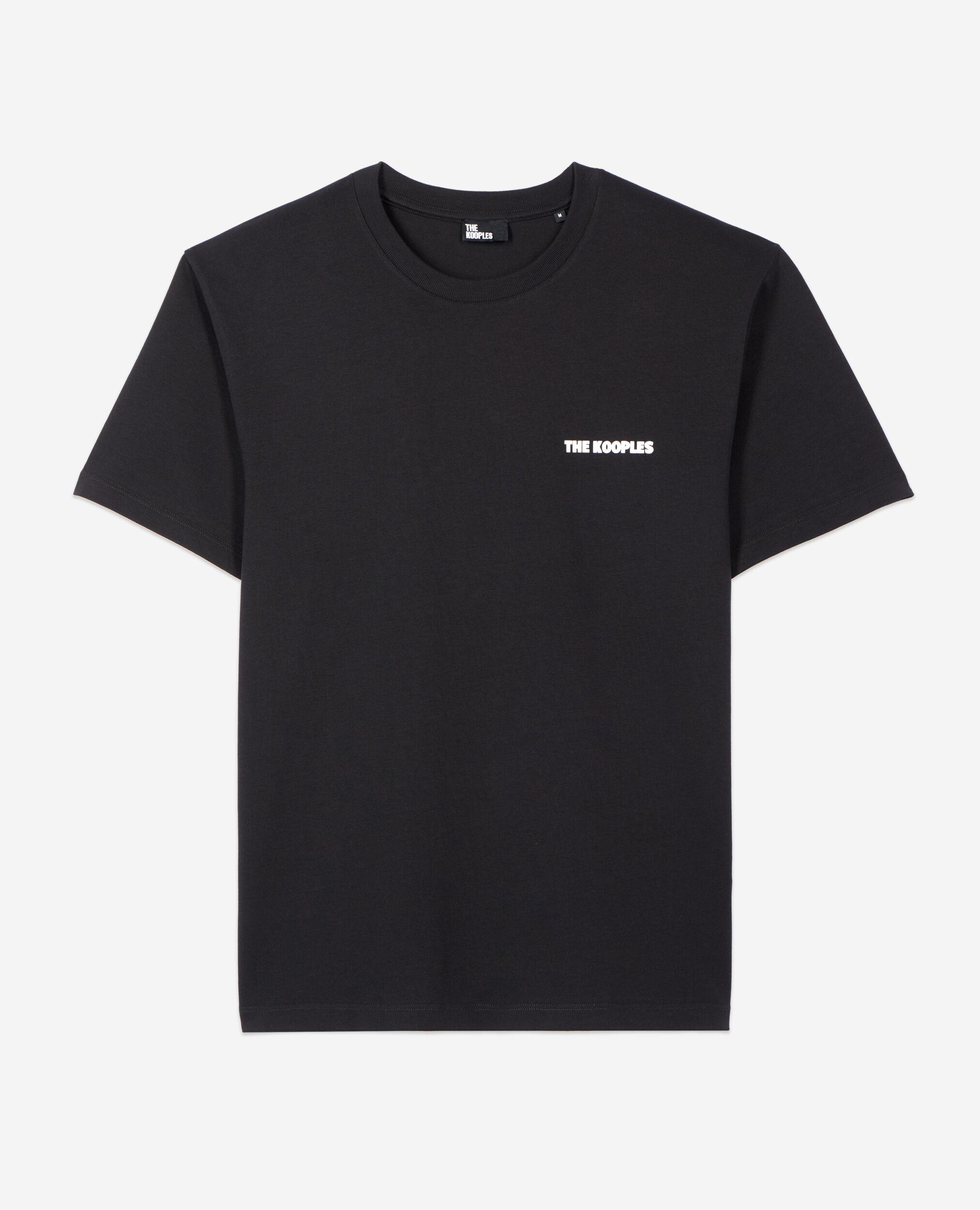 Schwarzes T-Shirt mit Siebdruck für Herren, BLACK, hi-res image number null