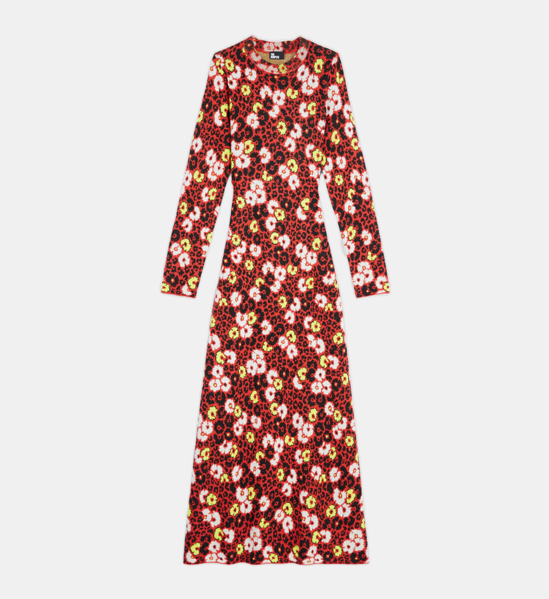 Robe longue en laine imprime fleuri