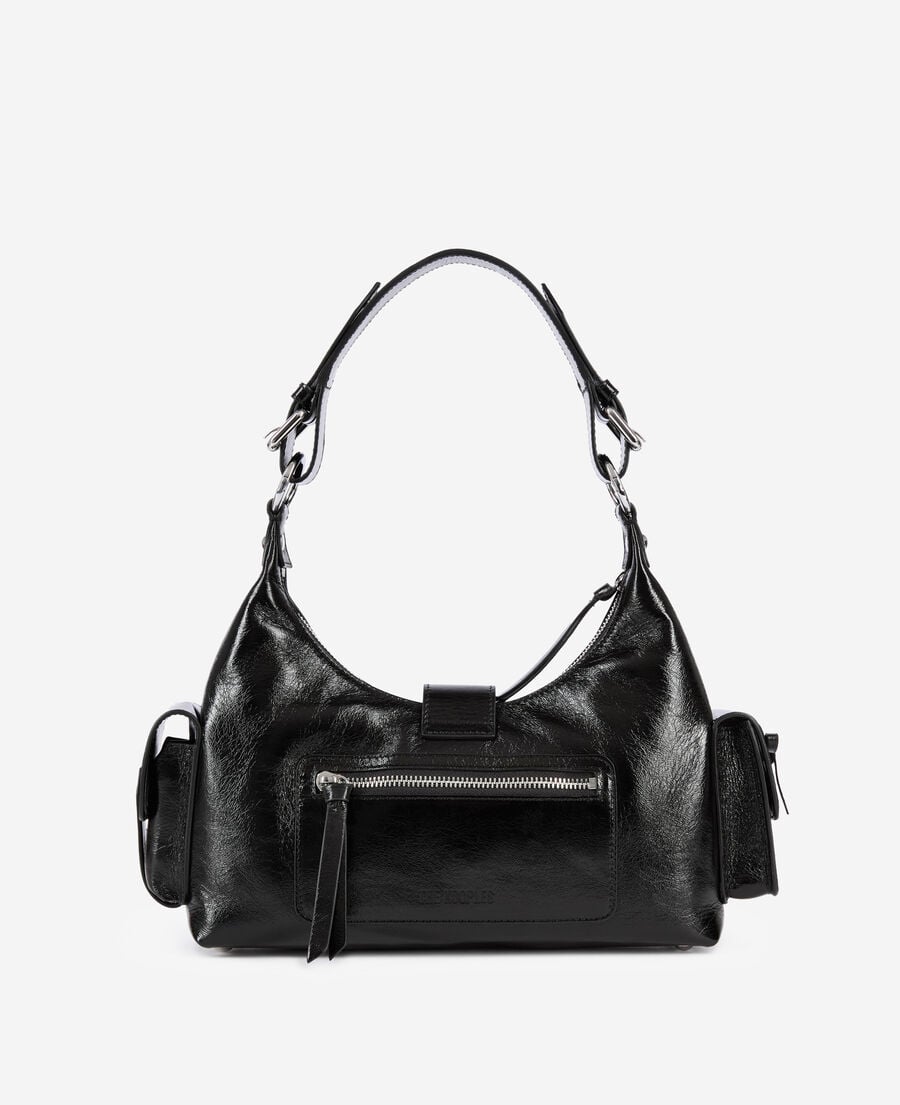 The Kooples WOMEN BLACK black vintage treatment leather amelia bag
