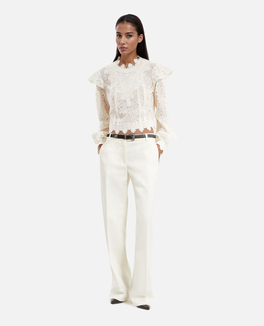 The Kooples FEMME ECRU top en dentelle écru