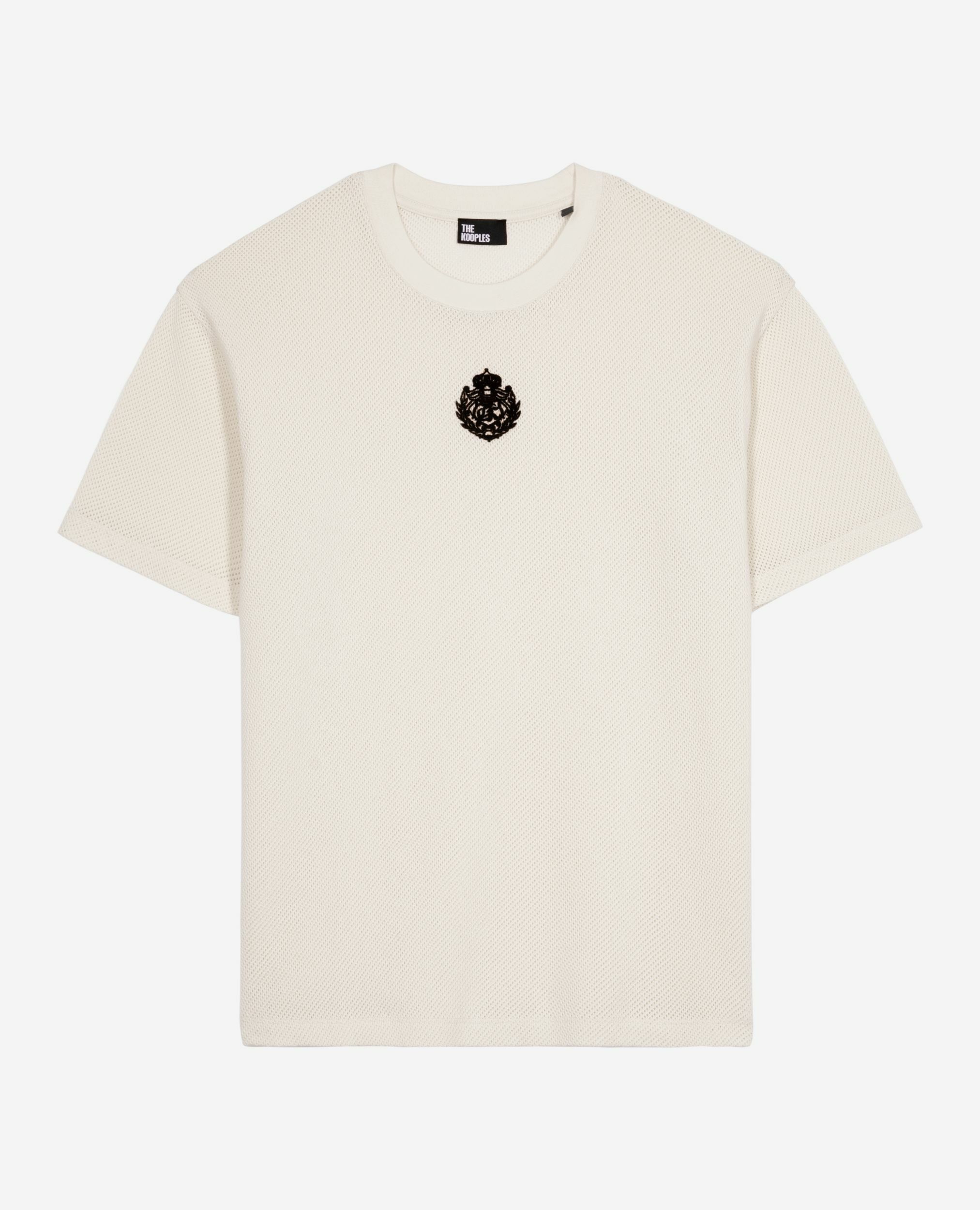 T-shirt with ecru honeycomb crest, ECRU, hi-res image number null