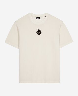 The Kooples WOMEN ECRU t-shirt with ecru honeycomb crest