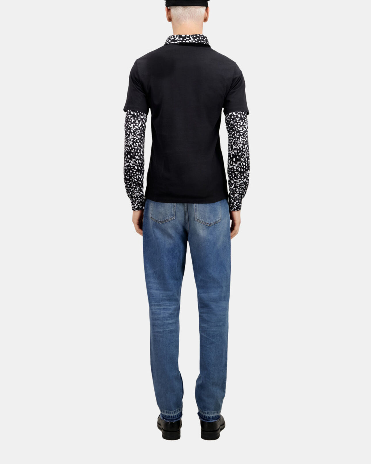 The Kooples MEN BLACK black t-shirt with skull heart serigraphy