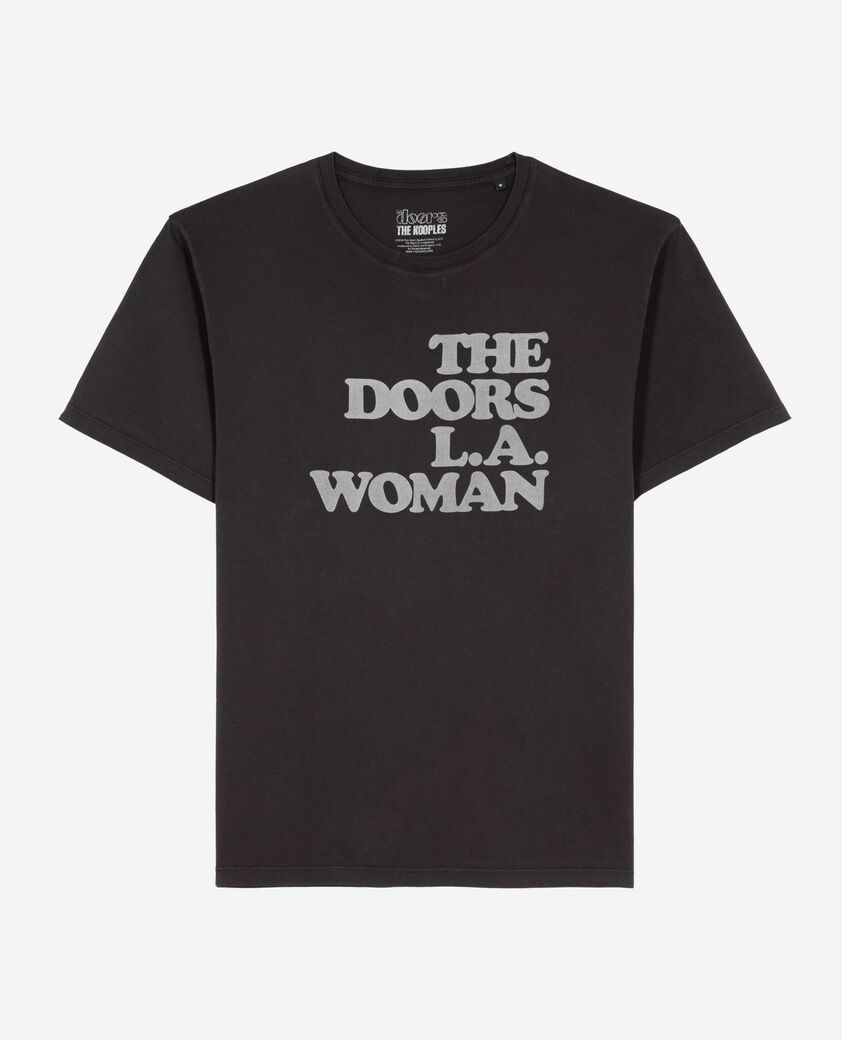 The Kooples MIXTA BLACK WASHED camiseta mixta negra de the doors x the kooples