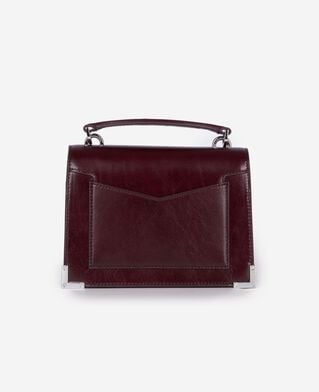 The Kooples WOMEN BORDEAUX emily small bag in burgundy cracked leather