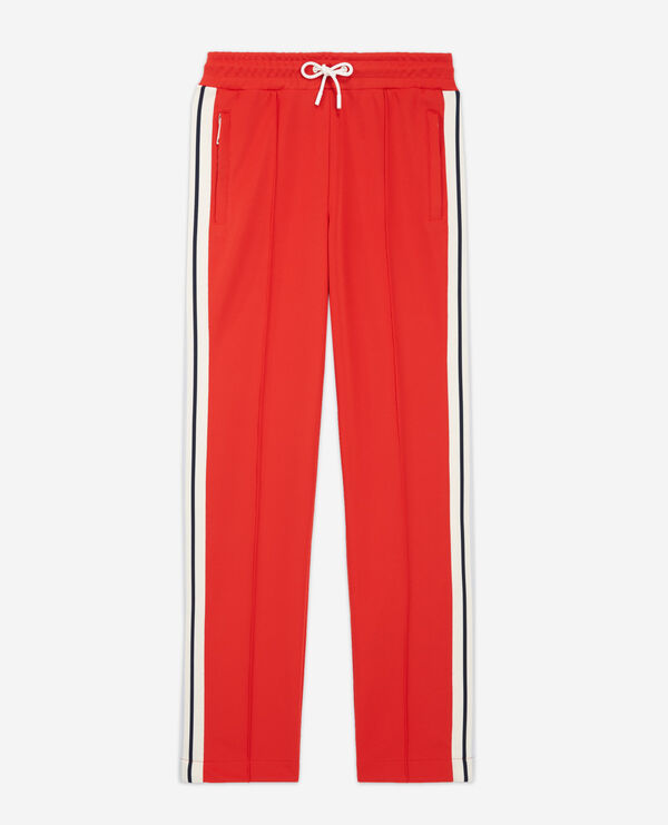 straight-cut red joggers