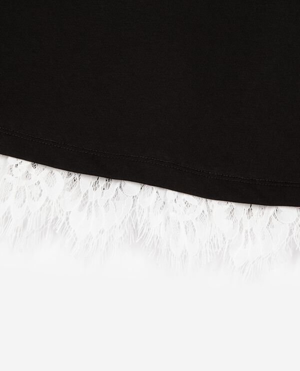 The Kooples FEMME BLACK jupe courte avec dentelle noire