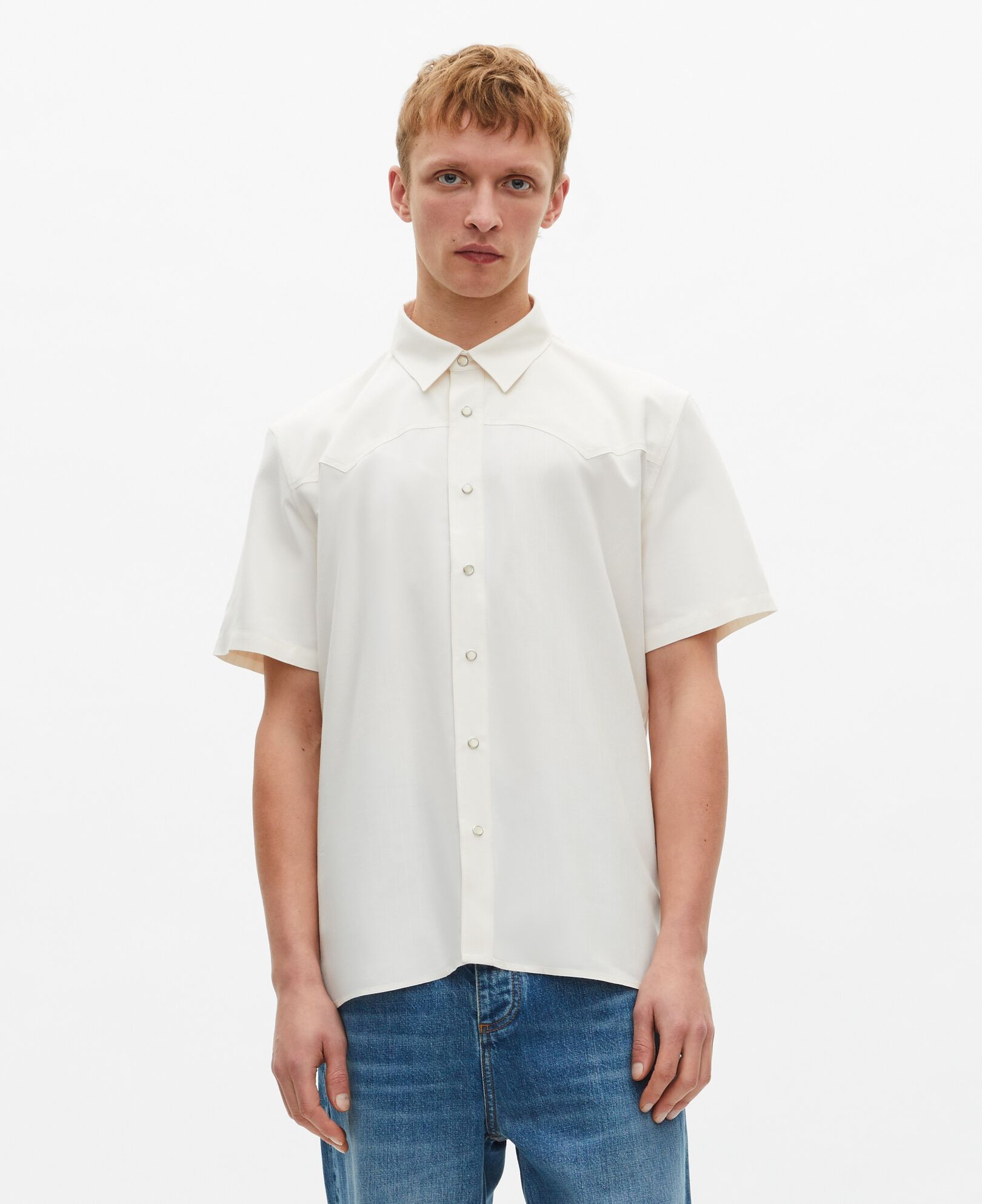 The Kooples MEN ECRU short-sleeved white shirt