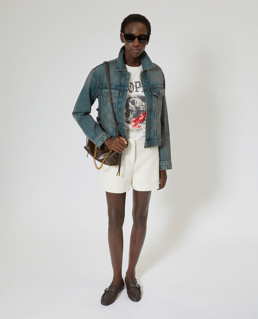 The Kooples DAMEN MEDIUM BLUE blaue jeansjacke