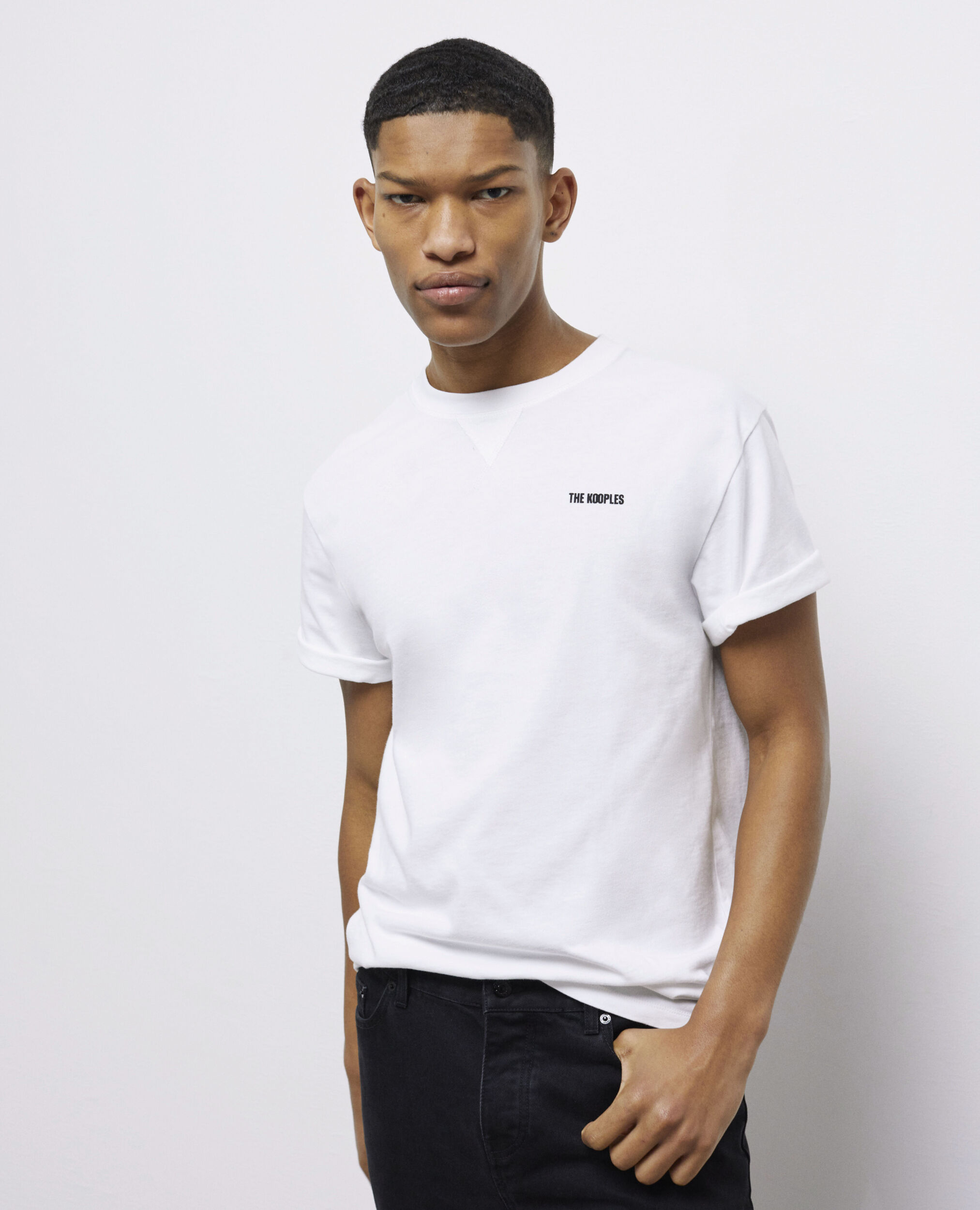 T-shirt Homme logo The Kooples blanc, WHITE, hi-res image number null
