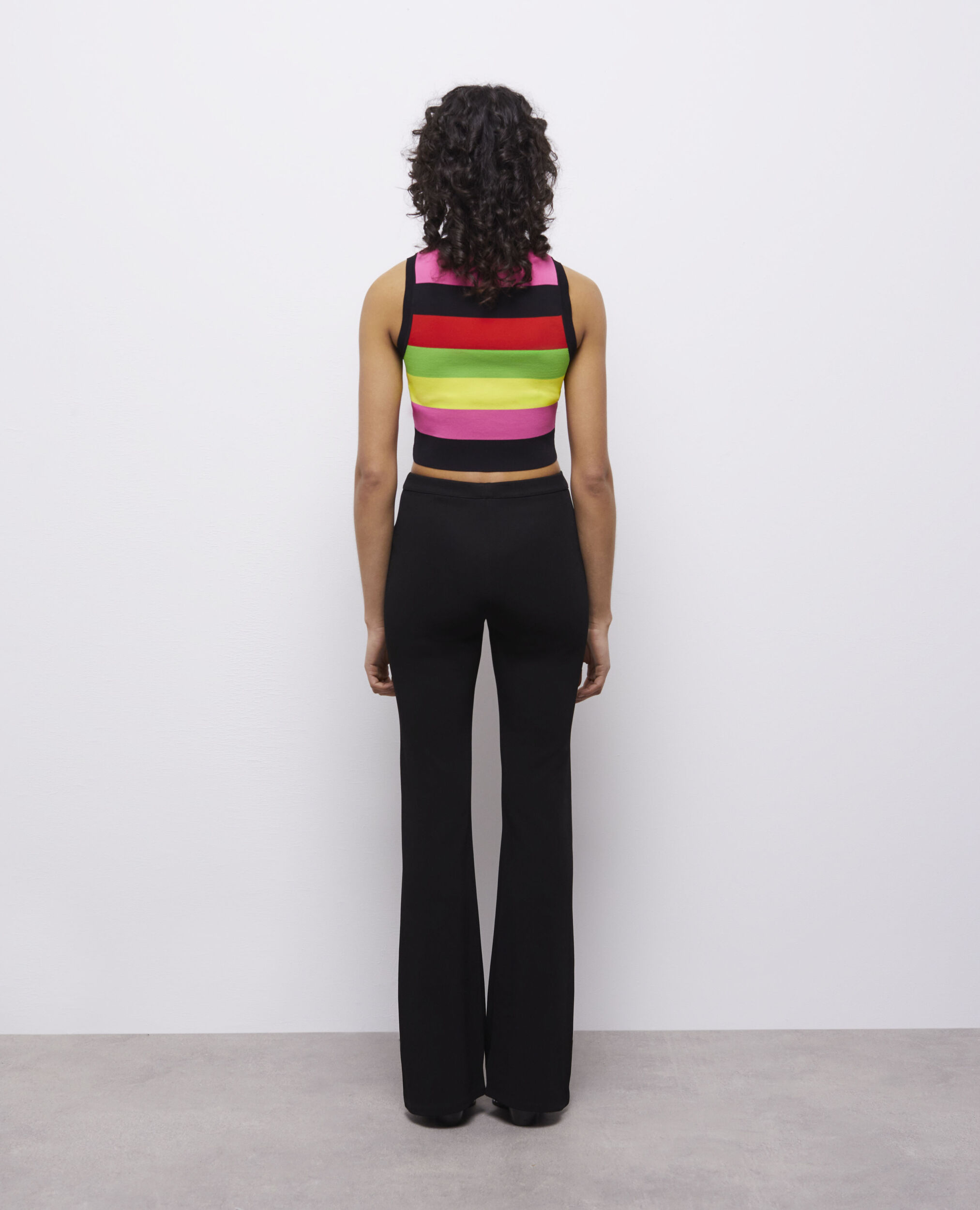 Flared black pants, BLACK, hi-res image number null