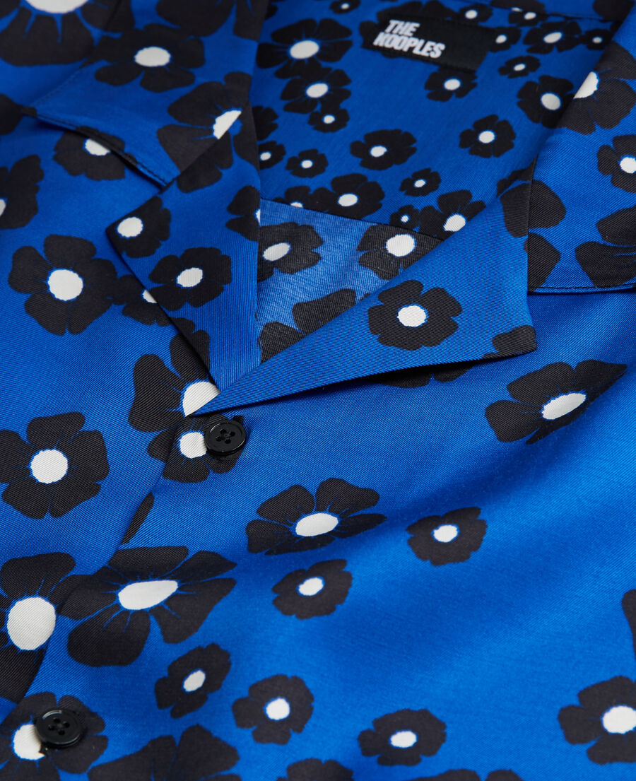 The Kooples H NAVY / BLACK floral hawaiian collar shirt