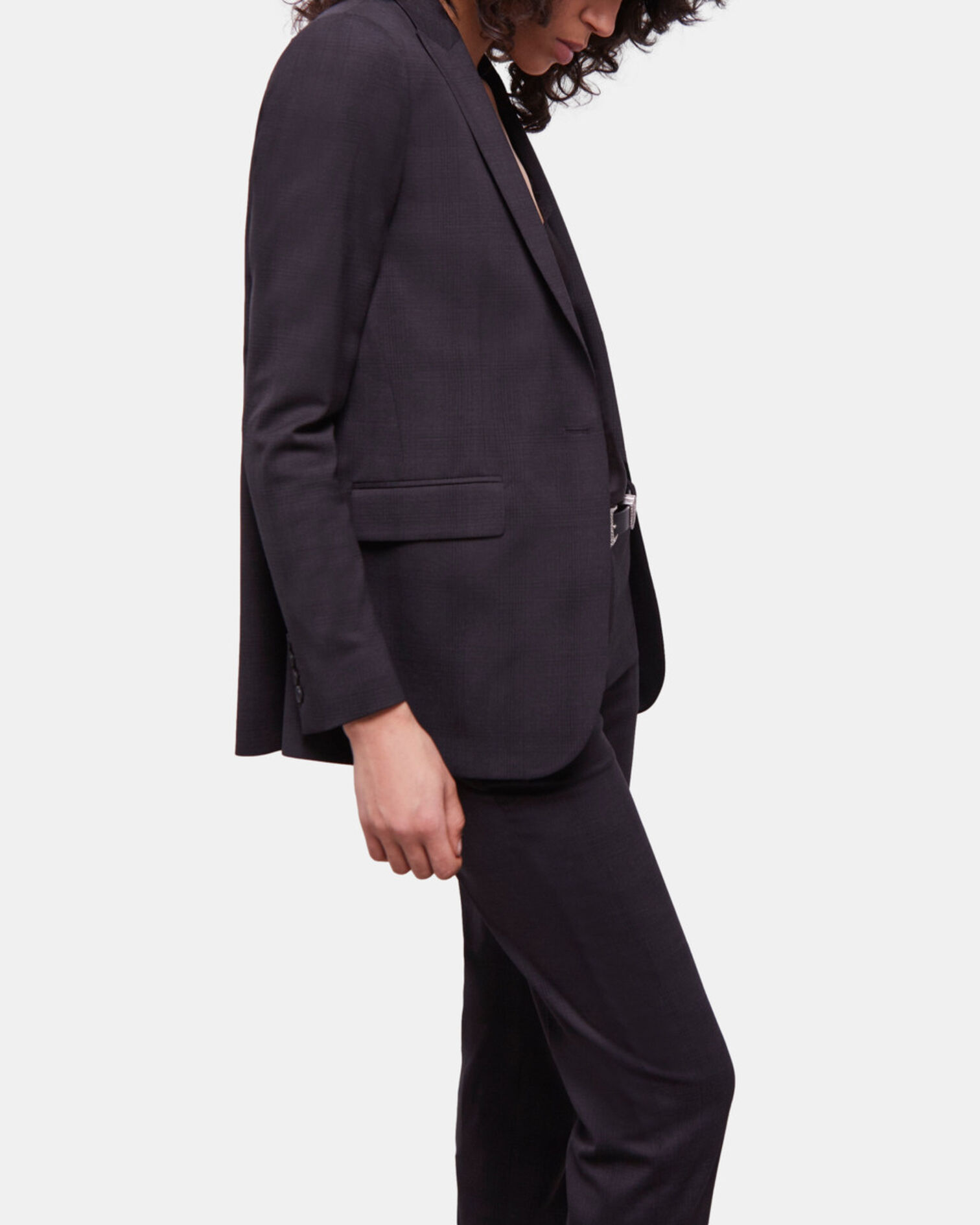 Check suit jacket, BLACK, hi-res image number null