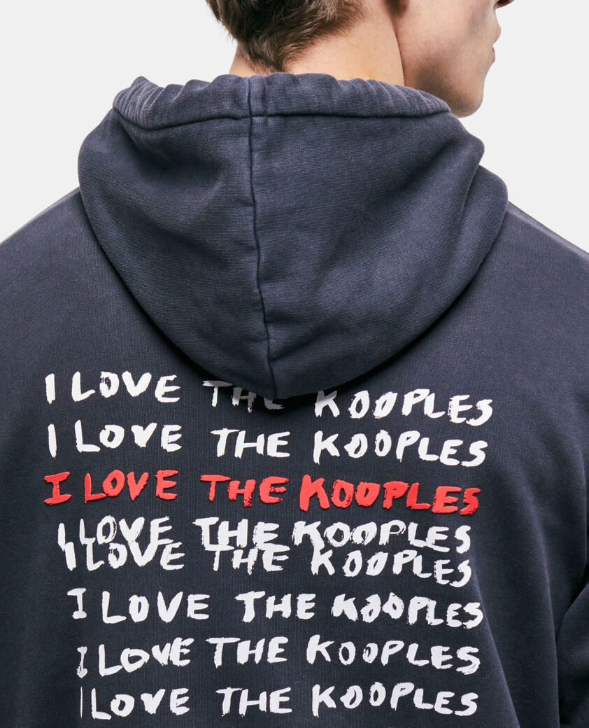 The Kooples MEN BLACK WASHED black love kooples sweatshirt
