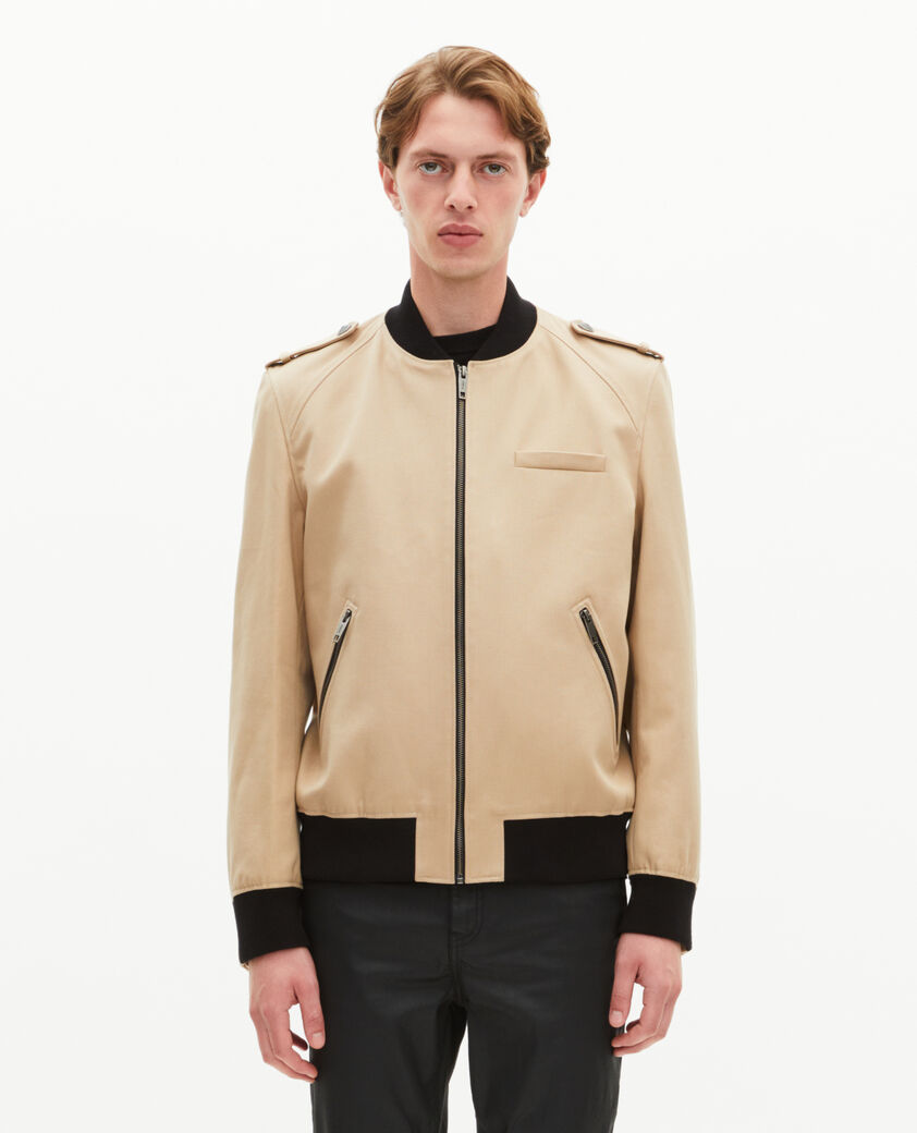 The Kooples HOMME BEIGE blouson teddy en coton beige
