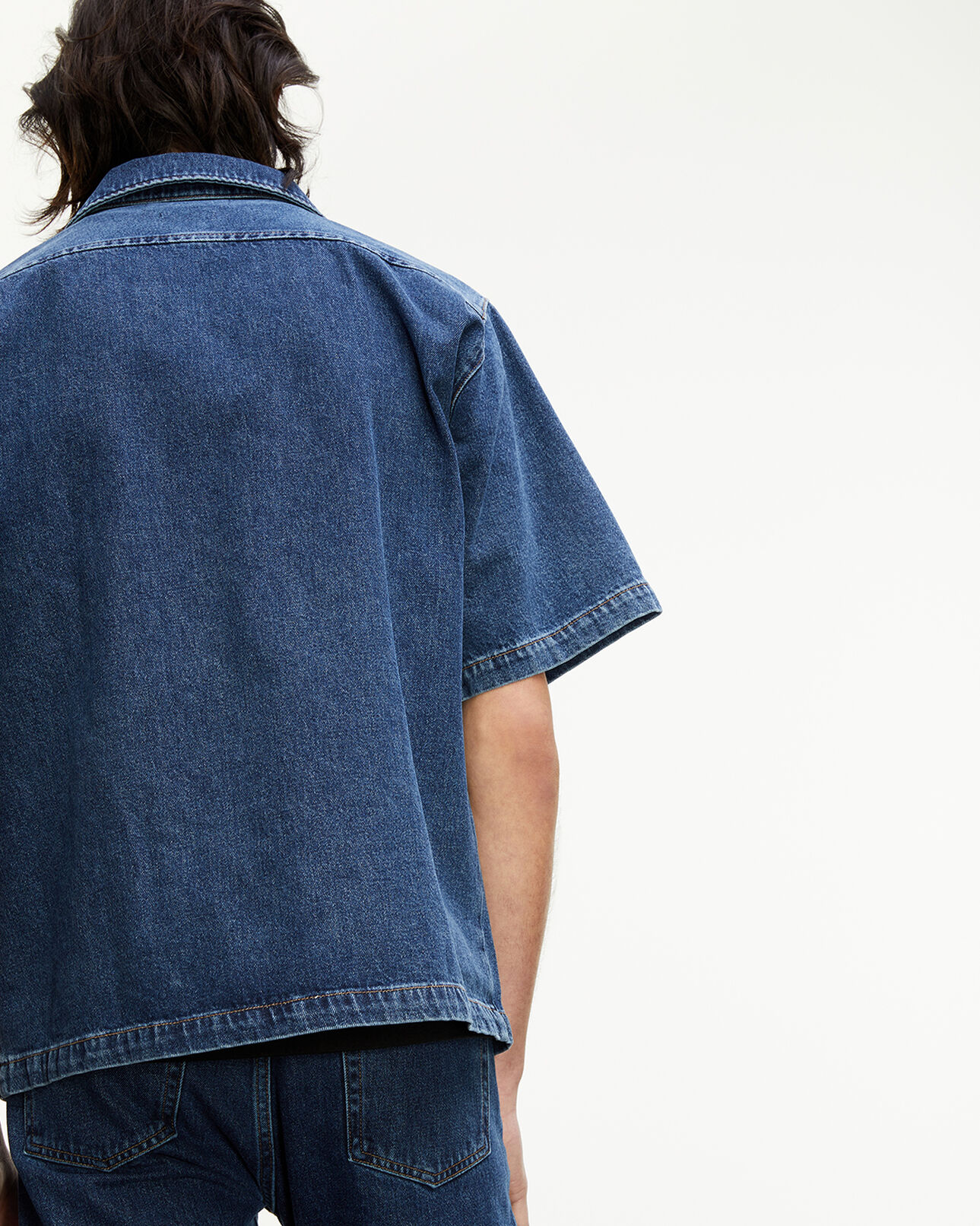 The Kooples MEN BLEU INDIGO blue denim shirt with pockets