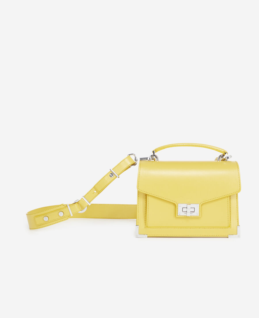 sac emily small en cuir lisse jaune