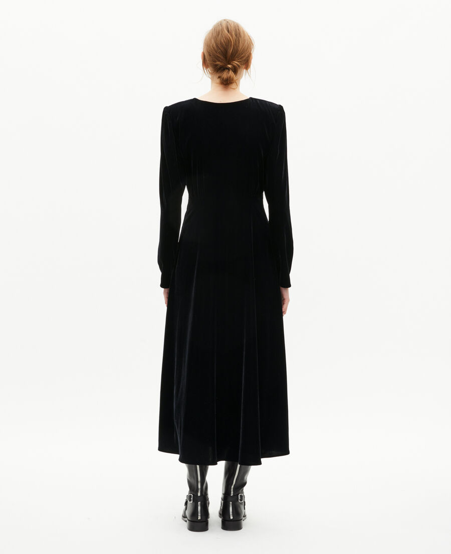 The Kooples F BLACK black velvet maxi dress
