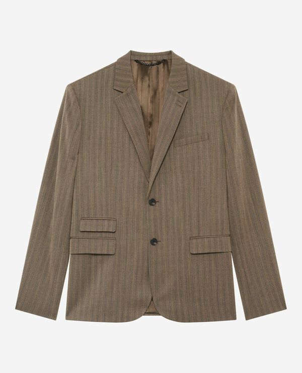 The Kooples HOMME LIGHT BROWN veste de costume à rayures marron