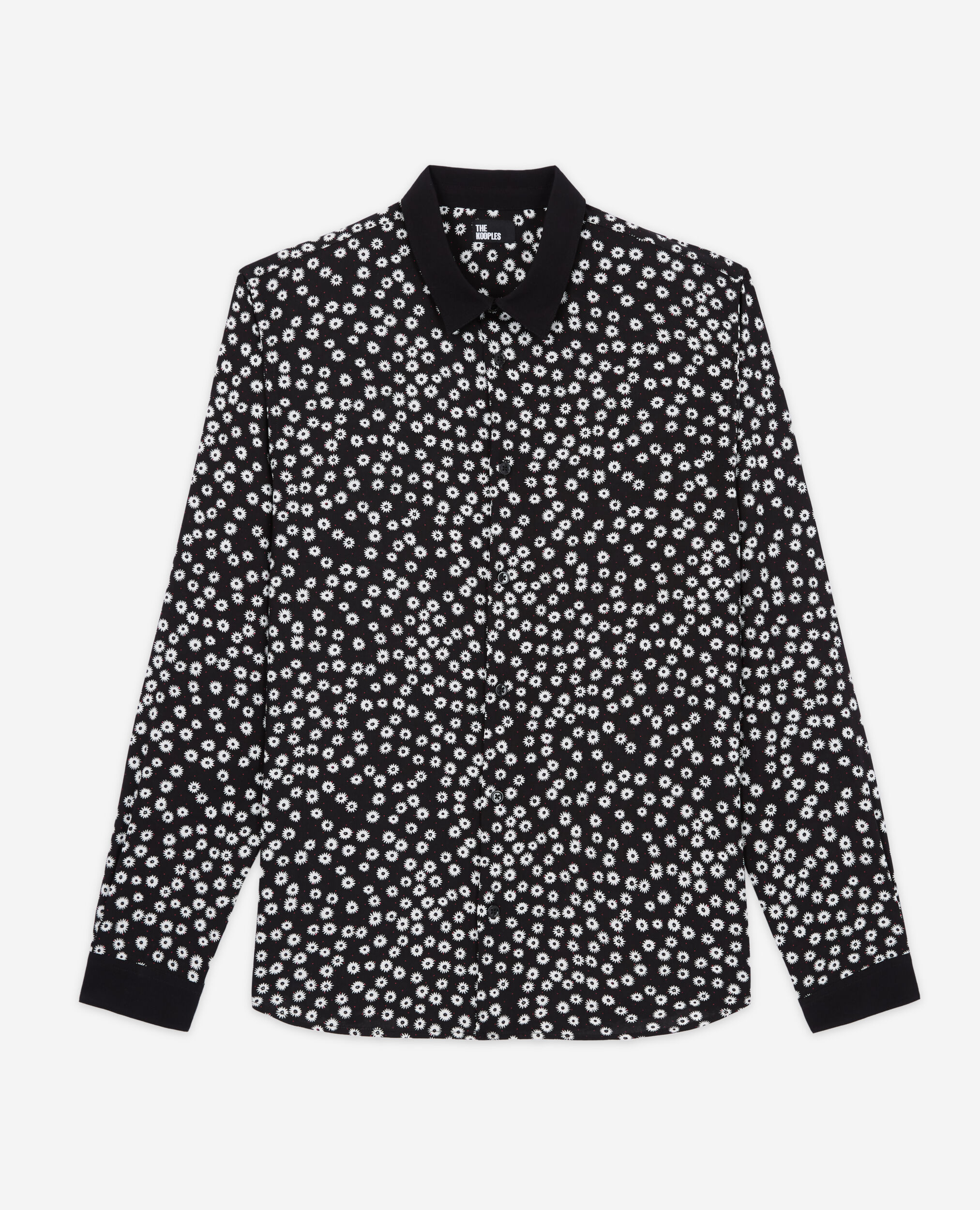 Printed classic-collar shirt
