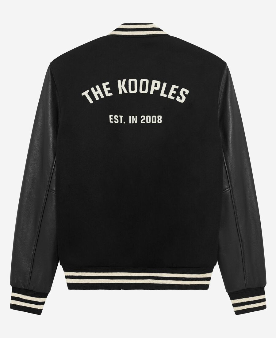 The Kooples HOMBRE BLACK chaqueta universitaria negra de lana