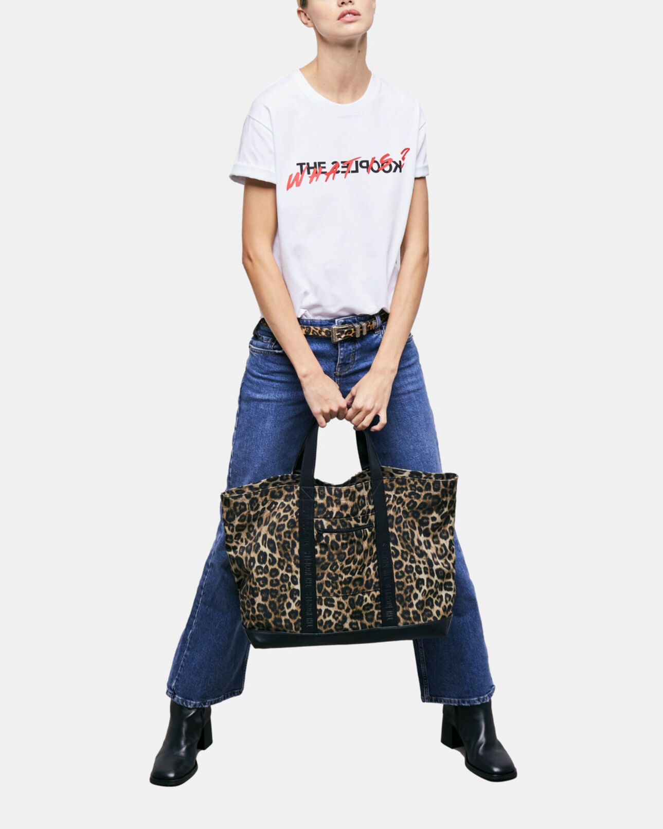 The Kooples MIXTE LEOPARD sac cabas léopard