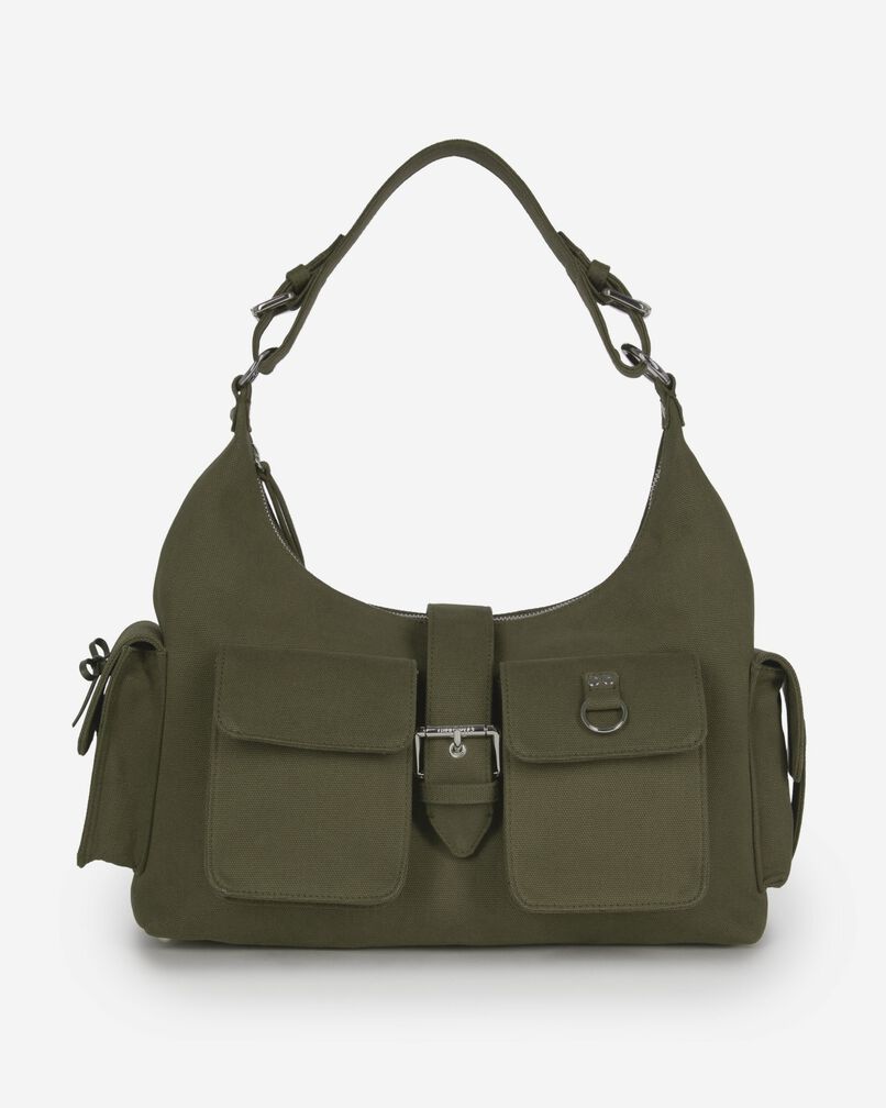 The Kooples F KAKI amelia xl bag in khaki canvas