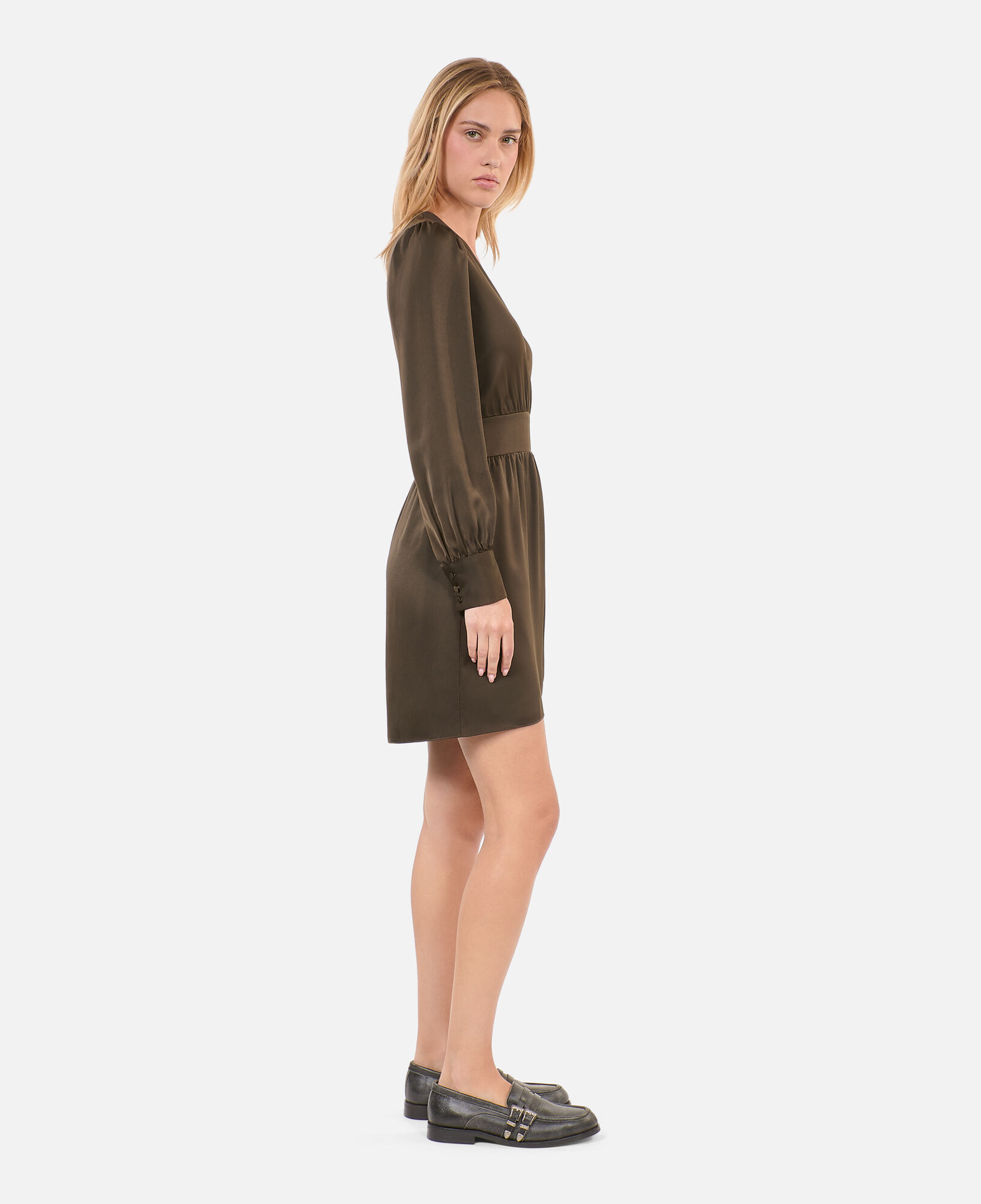 The Kooples WOMEN KAKI short khaki dress