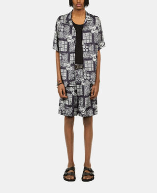 The Kooples H NAVY / WHITE printed short-sleeved shirt