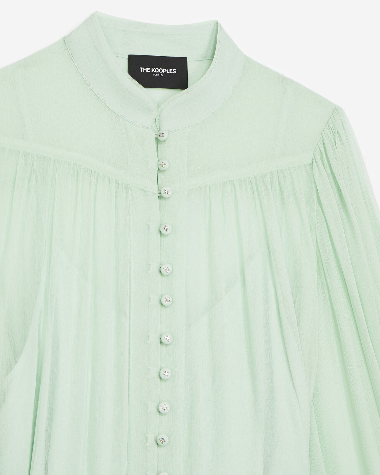 The Kooples WOMEN MINT long mint green dress with frills