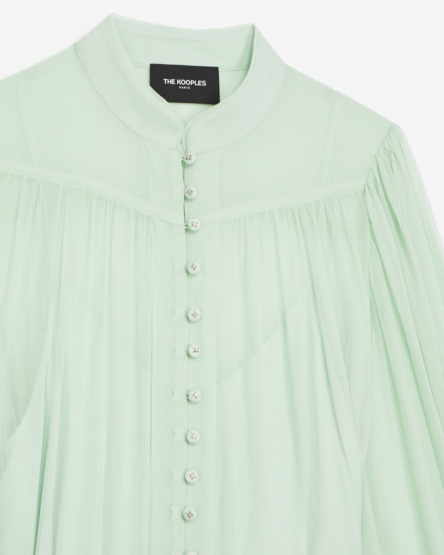 Long mint green dress with frills, MINT, hi-res image number null