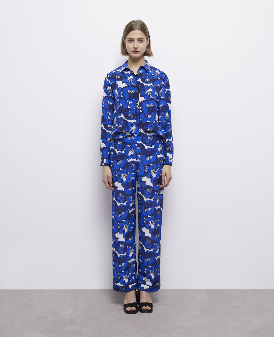 silk printed pants