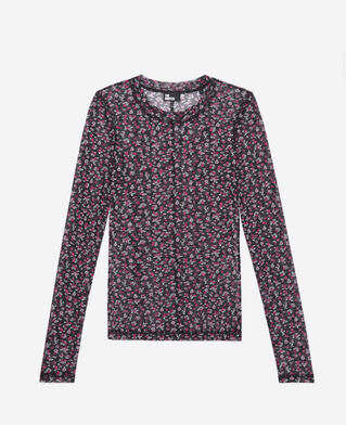 The Kooples FEMME BLACK / PINK t-shirt imprim&eacute;