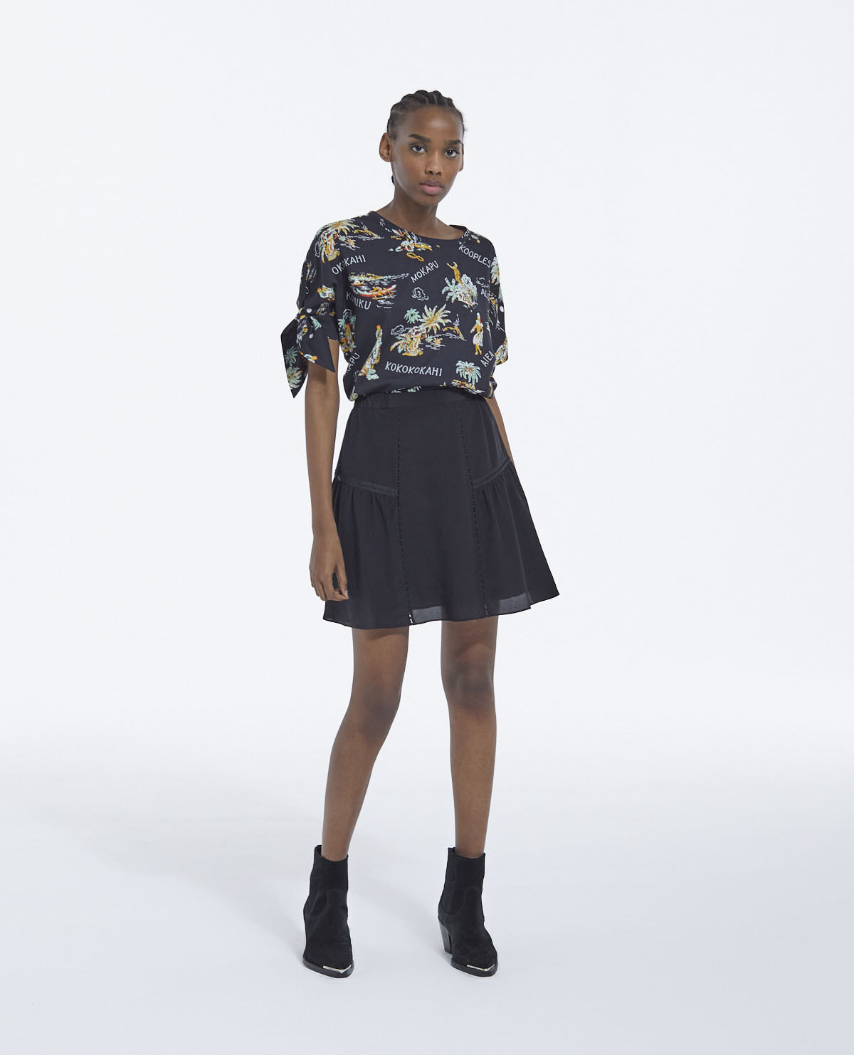 Jupe soie noire discount