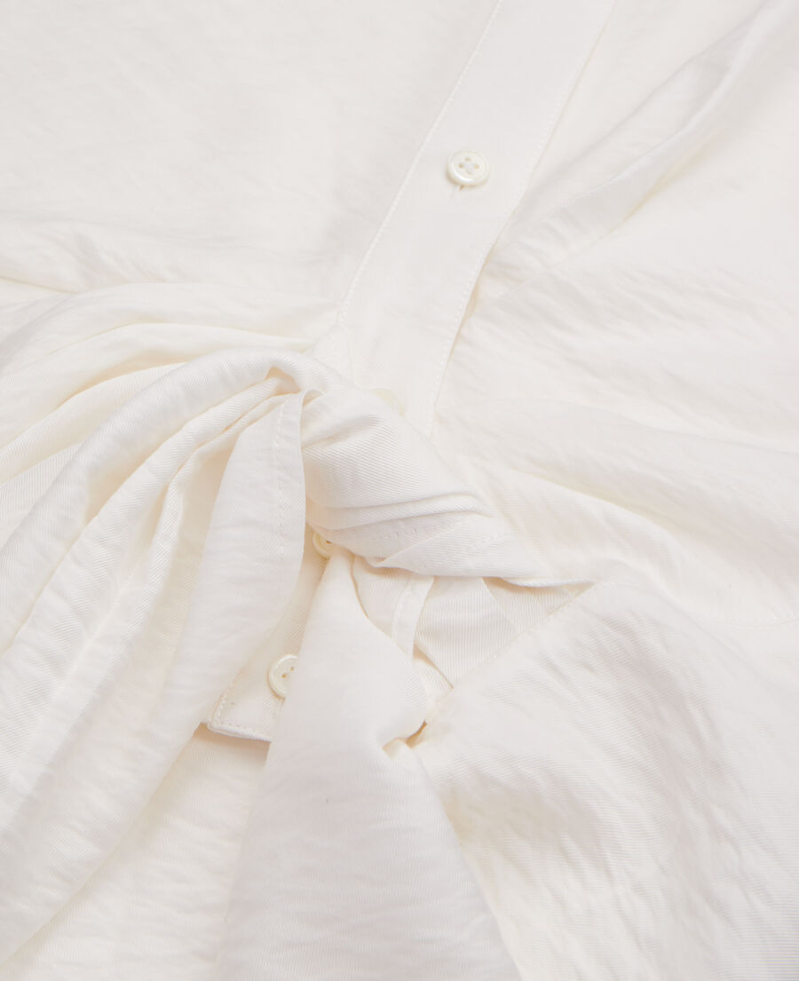 camisa blanco crudo efecto drapeado