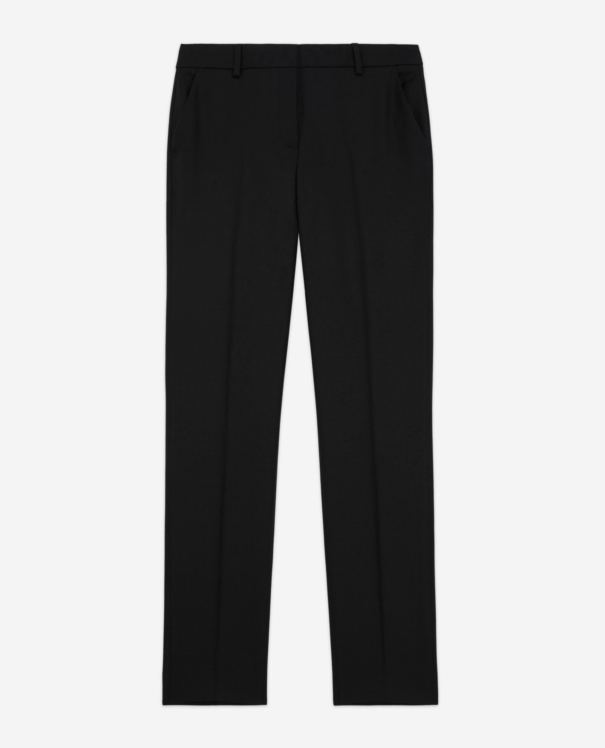 Pantalón de traje de lana negro, BLACK, hi-res image number null