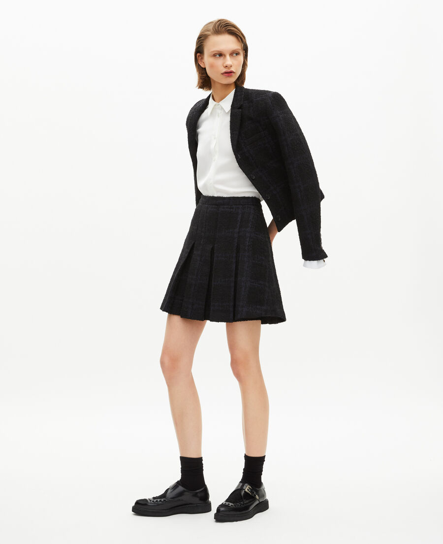 The Kooples F NAVY short navy pleated skirt