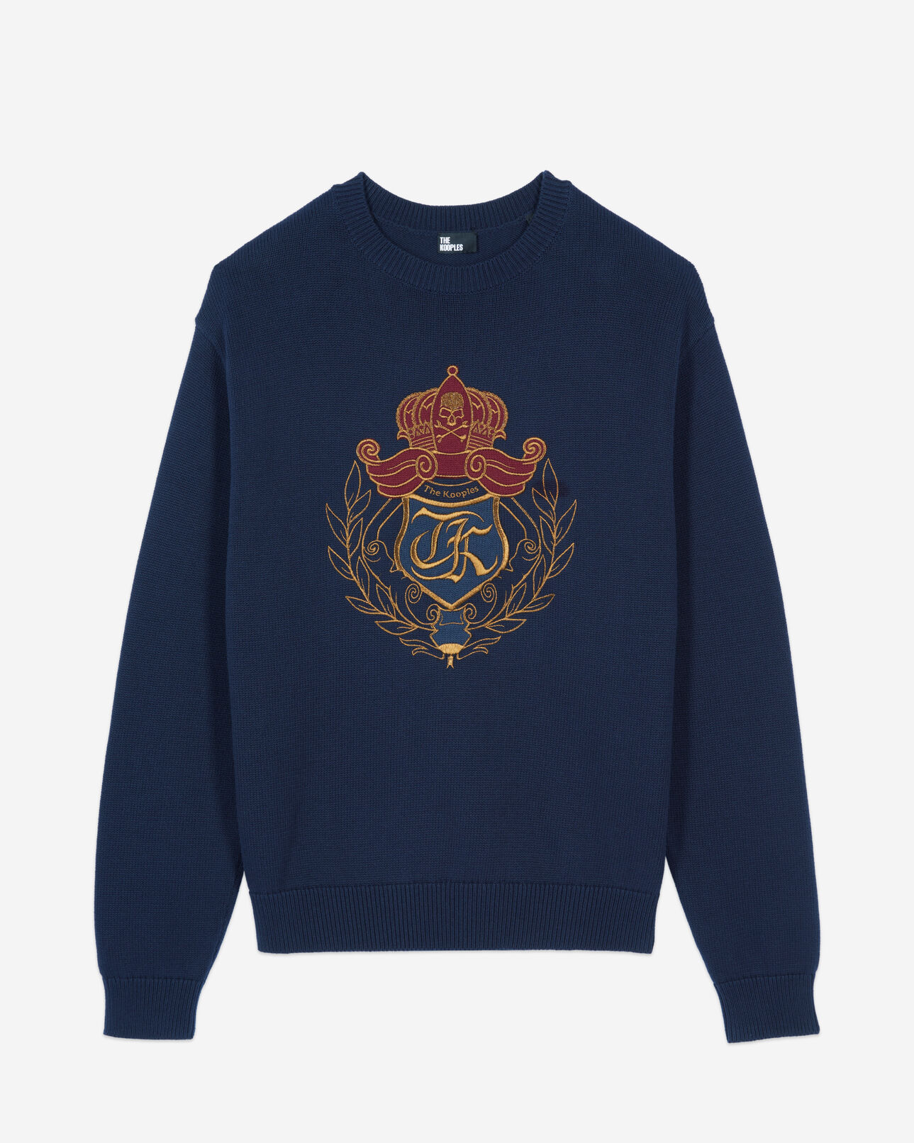 The Kooples HOMME NAVY pull en coton bleu marine
