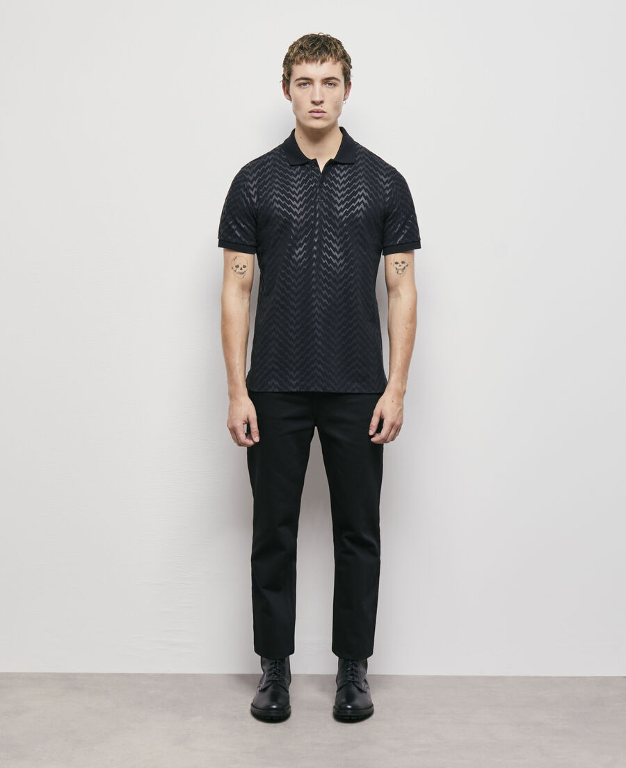schwarzes poloshirt mit print