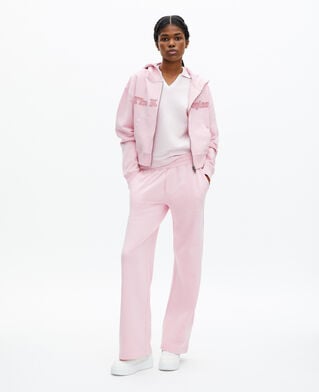 The Kooples DAMEN LILA sweatshirt mit reißverschluss und rosa logo