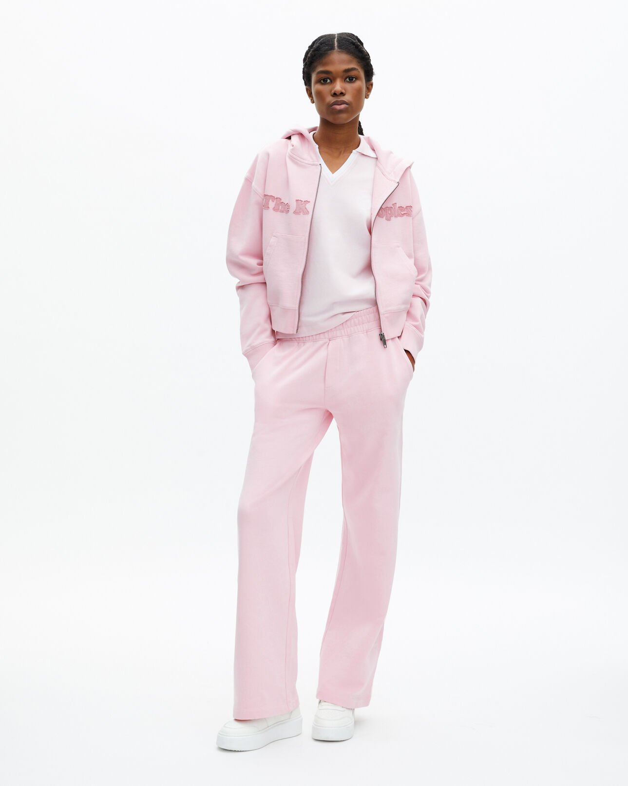 The Kooples FEMME LILA sweatshirt à zip avec logo rose