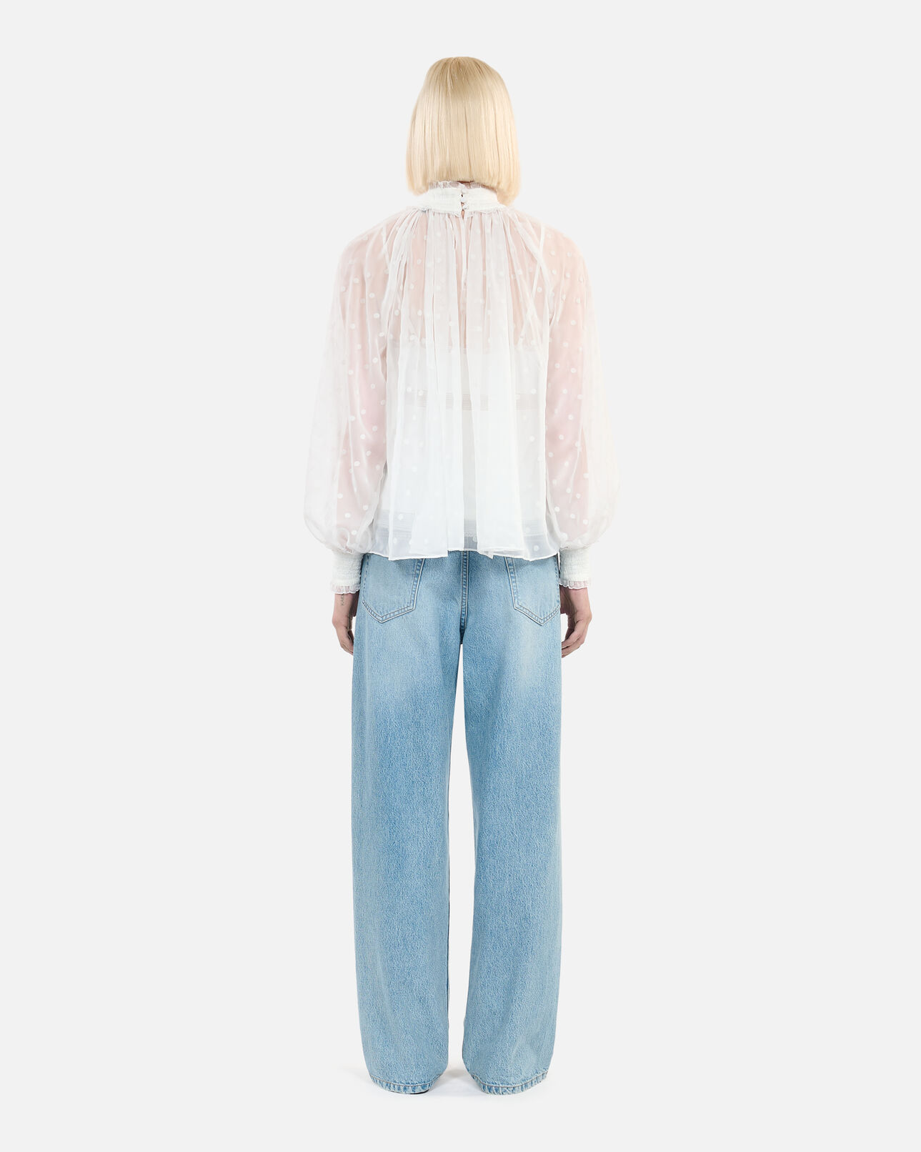 The Kooples WOMEN ECRU ecru top with shirring 