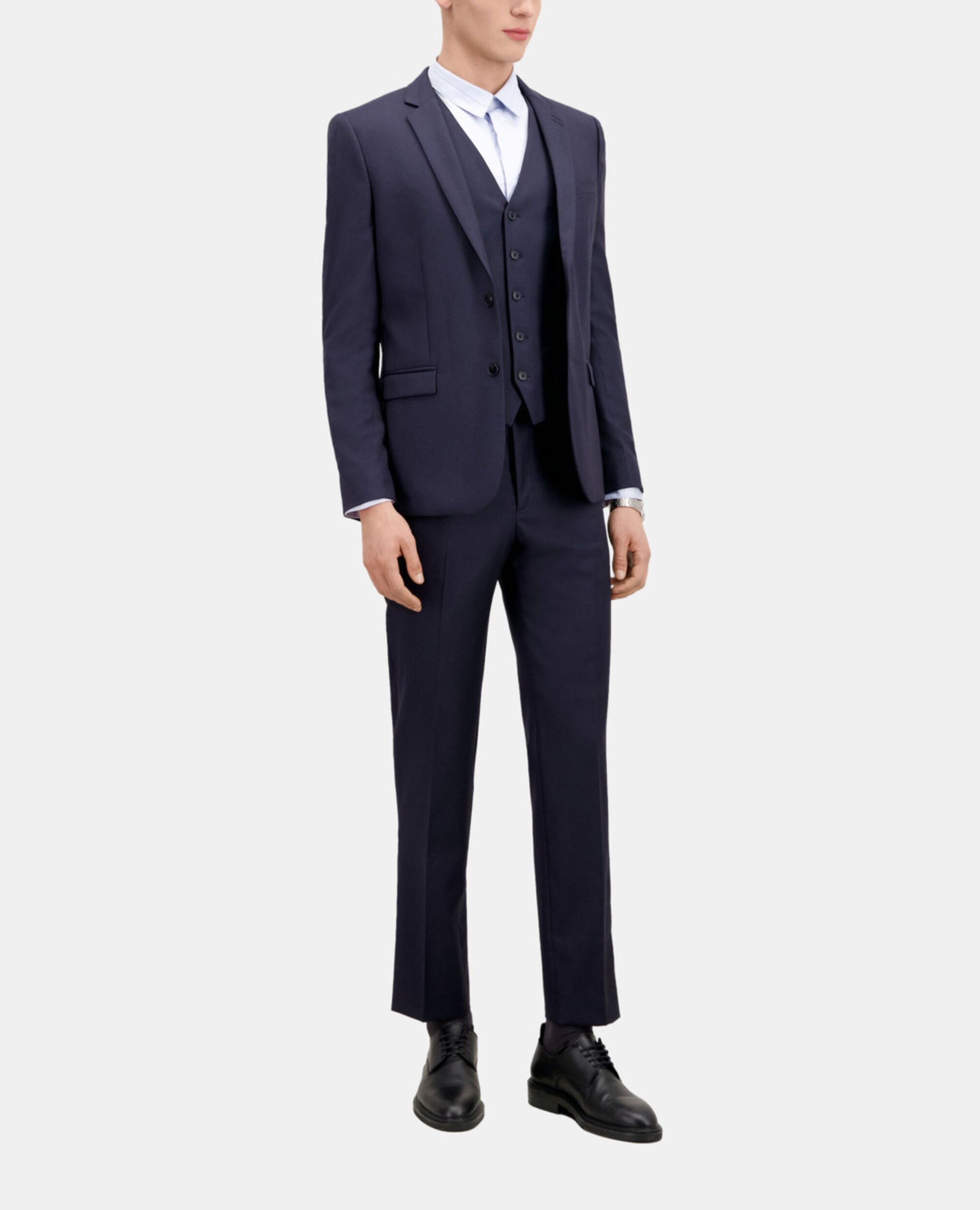Navy blue wool suit jacket, NAVY, hi-res image number null