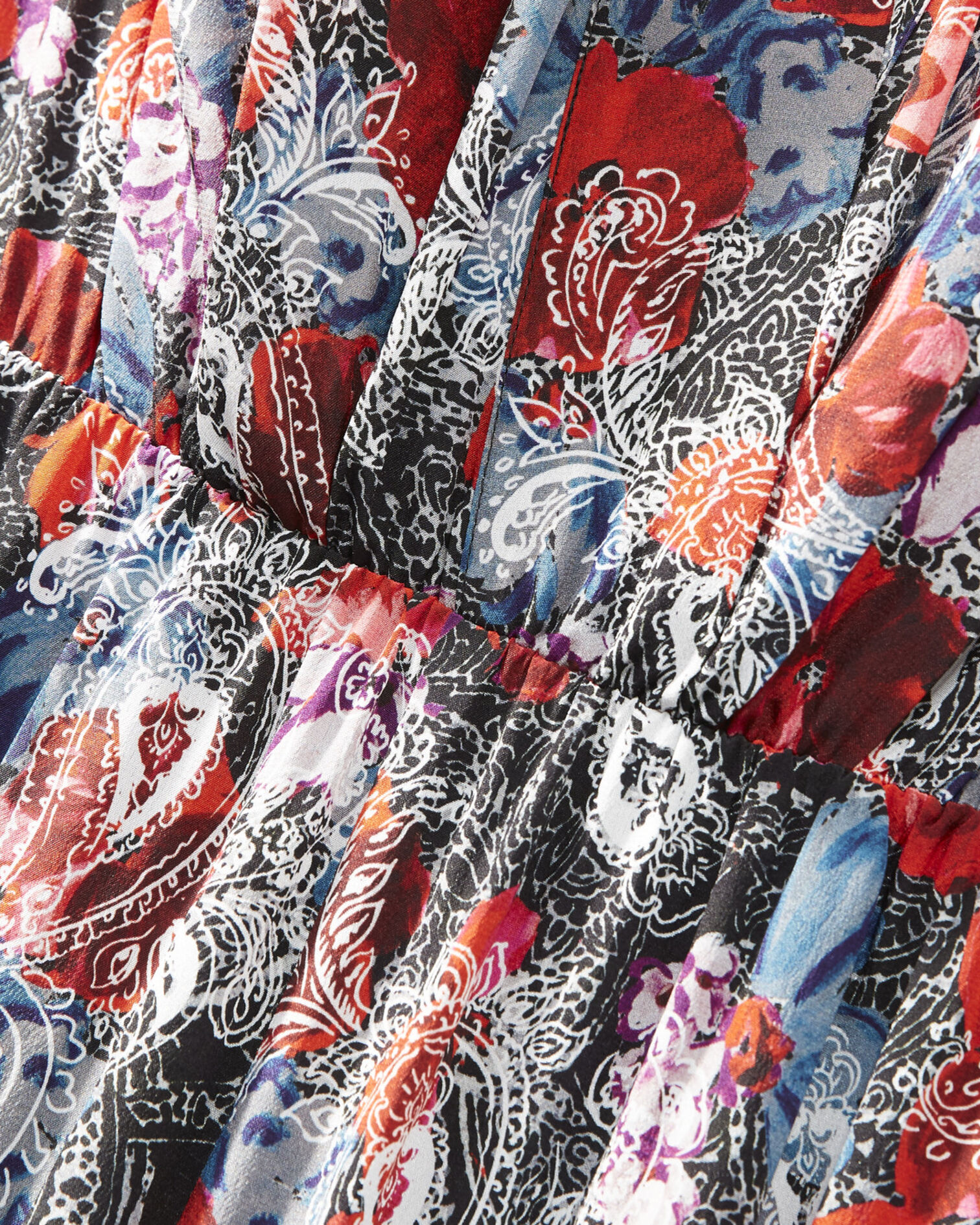 Mono de seda estampado floral, RED, hi-res image number null