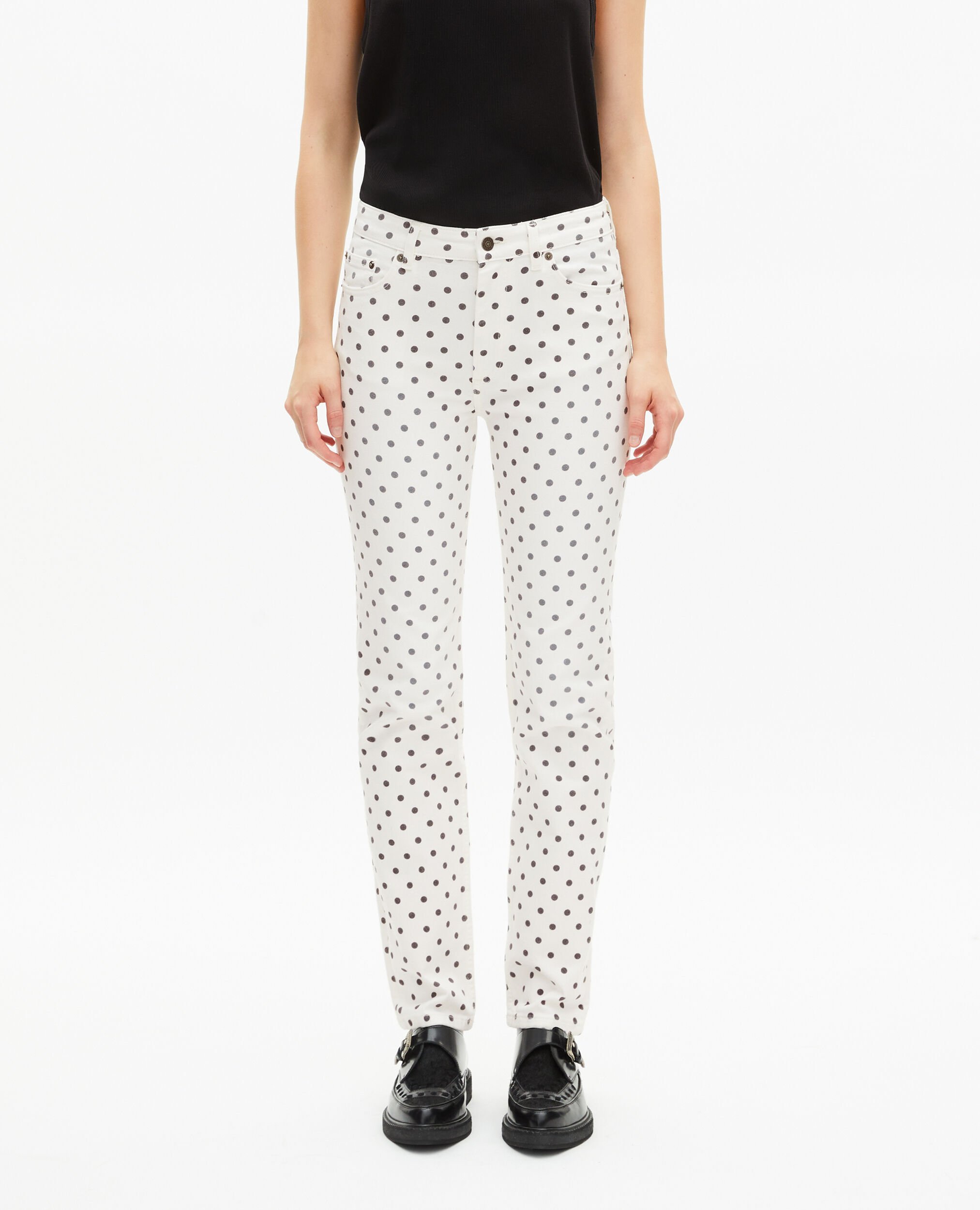Jean slim à pois beige, BEIGE GREY, hi-res image number null