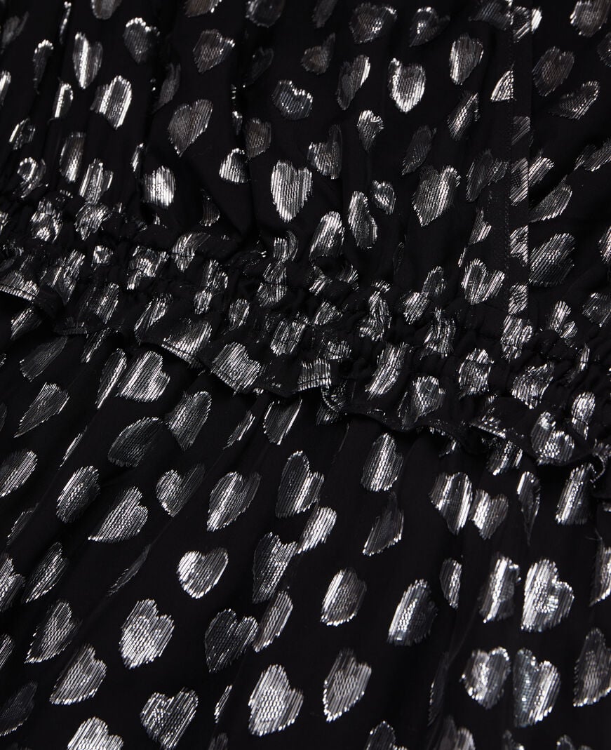 The Kooples F BLACK SILVER short black dress with silver hearts